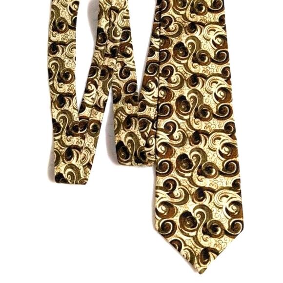 Vintage Men's 100% Silk Tie by Louis Roth w/Swirl Motif  - Made in Canada - Picture 2 of 12